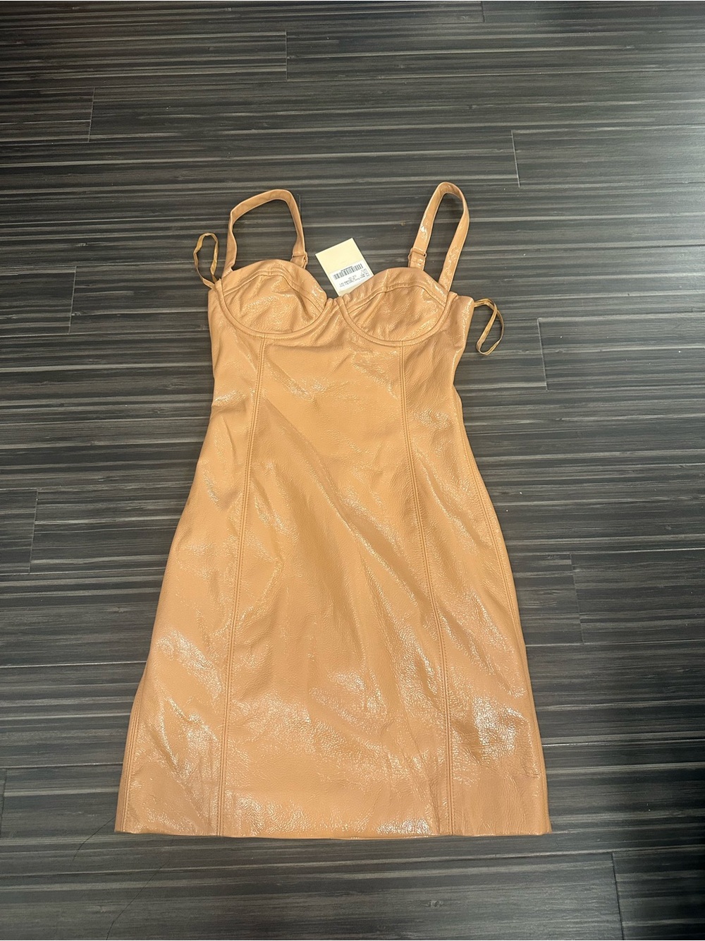 Meshki Faux-Leather Bustier Dress